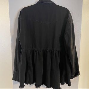 Babydoll Black Distressed Denim Jean Jacket
